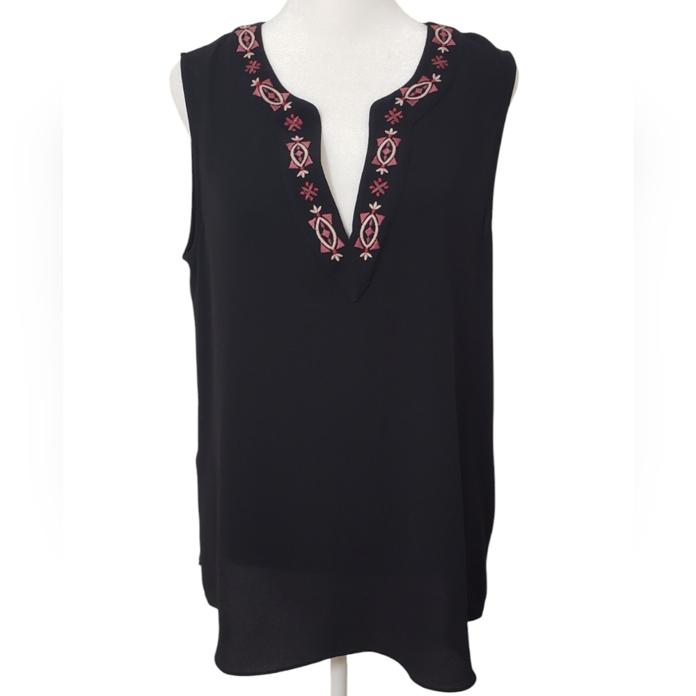 NWT Vince Camuto Women’s Bloom Rich Black Tank Size M